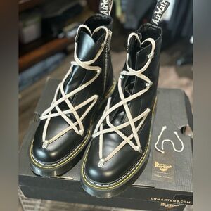 Size 12 Rick Owens Bex 1460 Leather Lace Up Boots (Dr Martens)
